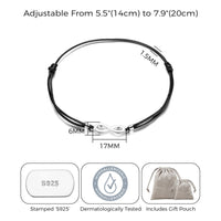 Sterling Silver Friendship Quote Corded Infinity Bracelet