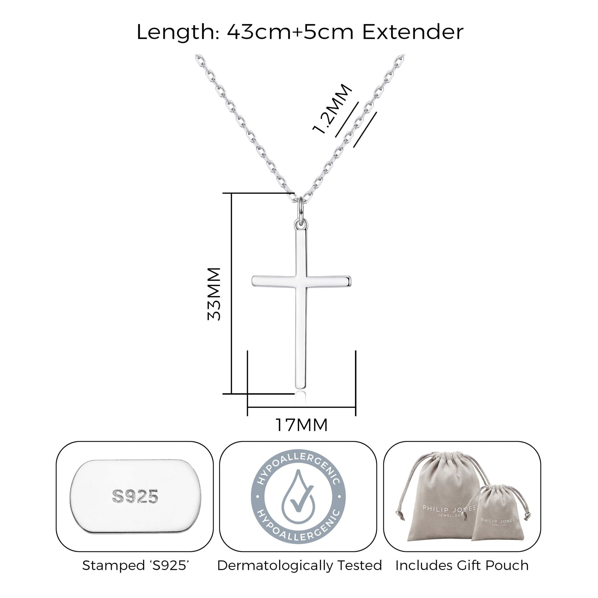 Sterling Silver Cross Pendant Necklace