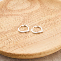 Sterling Silver Crystal Heart Hoop Earrings Created with Zircondia® Crystals