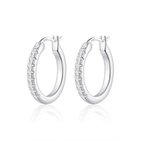 Sterling Silver Crystal Hoop Earrings Created with Zircondia® Crystals