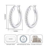 Sterling Silver Crystal Hoop Earrings Created with Zircondia® Crystals