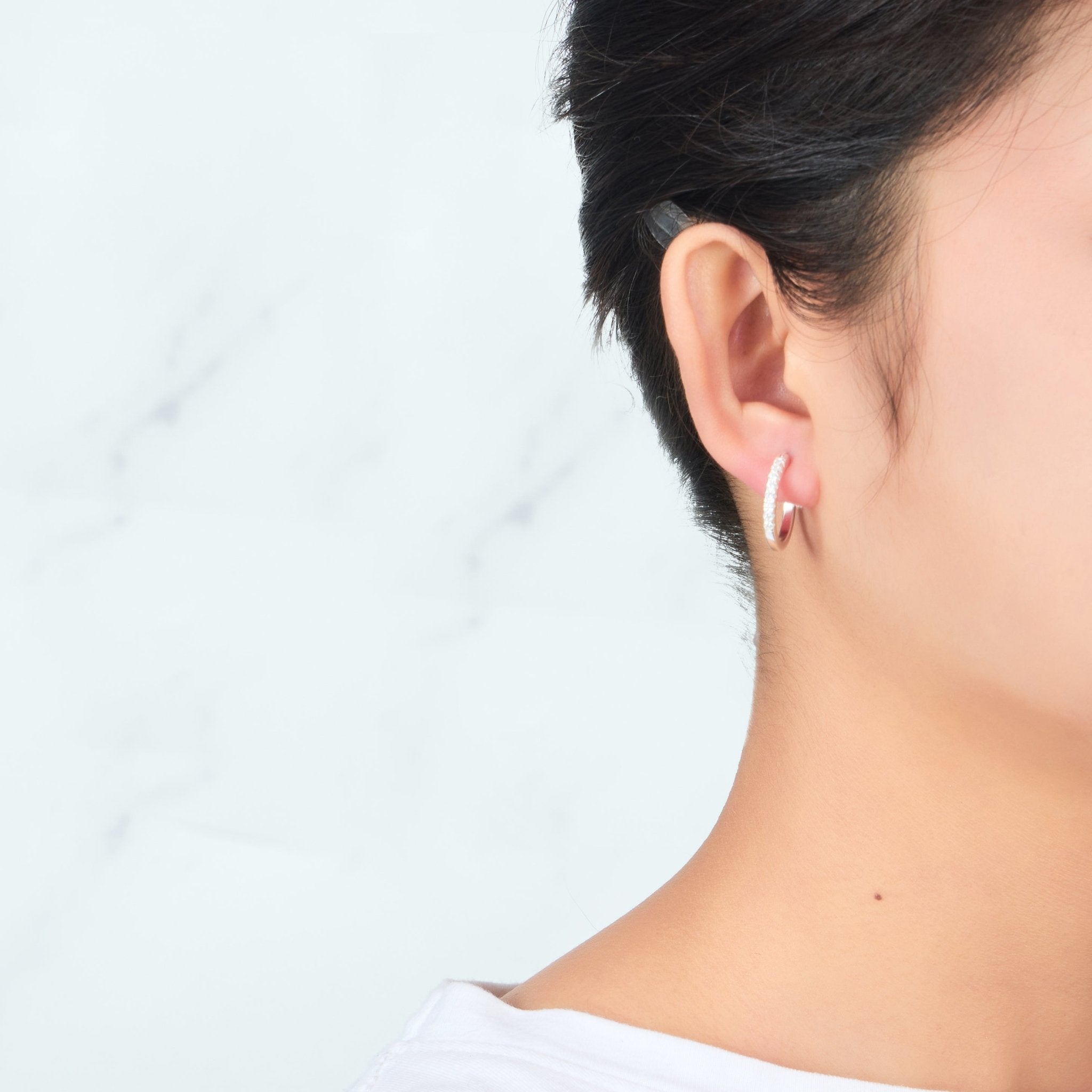 Sterling Silver Crystal Hoop Earrings Created with Zircondia® Crystals