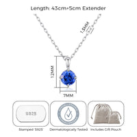 Sterling Silver Dark Blue Necklace Created with Zircondia® Crystals