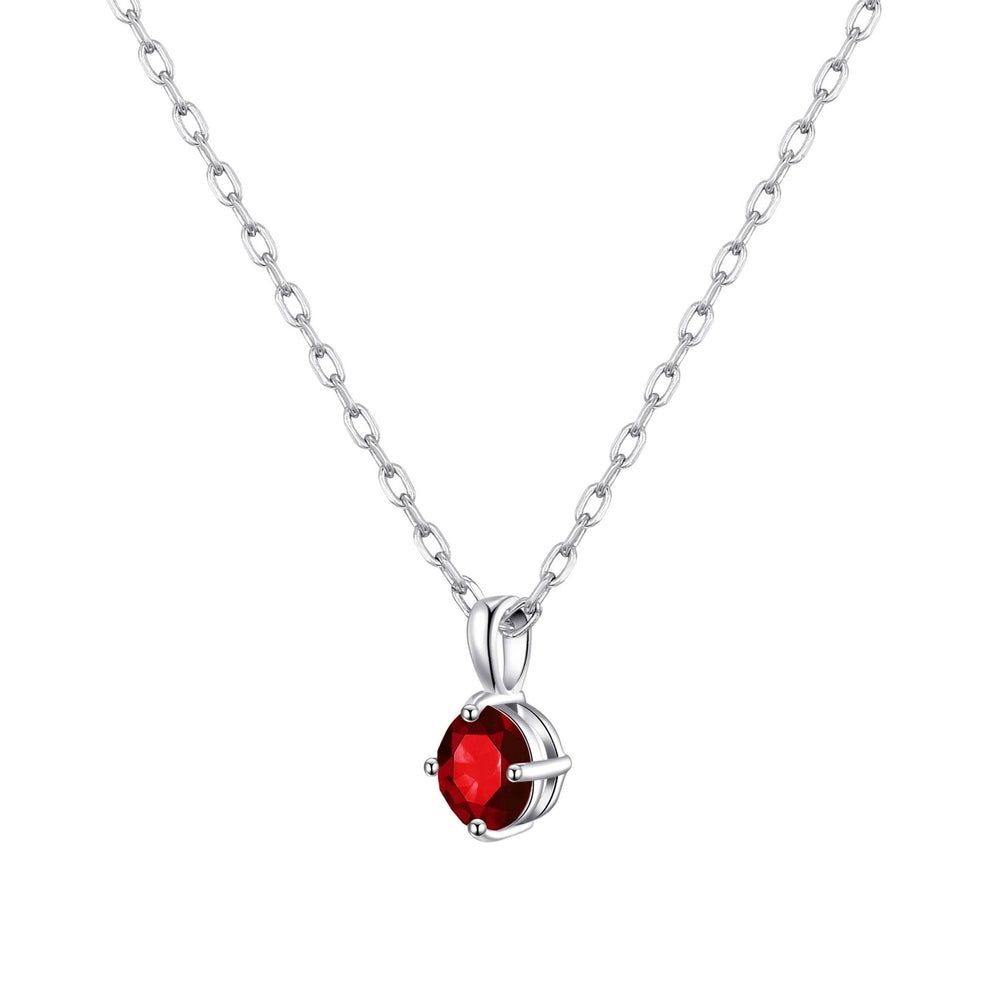 Sterling Silver Dark Red Necklace Created with Zircondia® Crystals