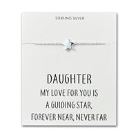 Sterling Silver Daughter Quote Star Bracelet
