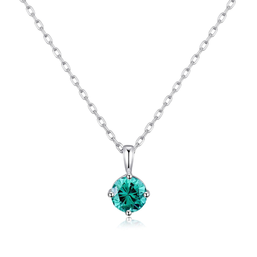 Sterling Silver December (Blue Topaz) Birthstone Necklace Created with Zircondia® Crystals