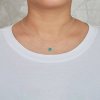 Sterling Silver December (Blue Topaz) Birthstone Necklace & Earrings Set Created with Zircondia® Crystals