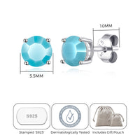 Sterling Silver December (Turquoise) Birthstone Earrings Created with Zircondia® Crystals