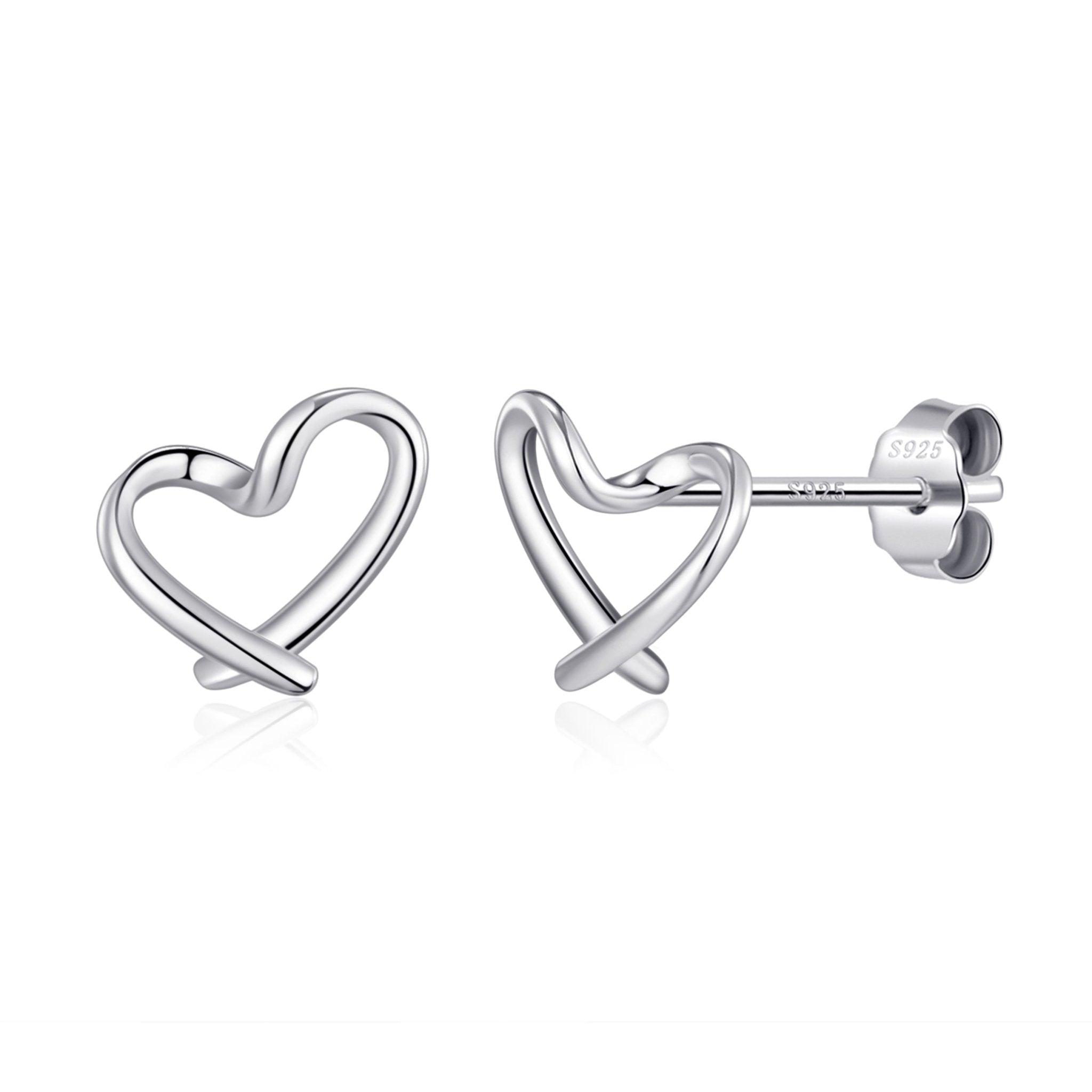 Sterling Silver Delicate Heart Earrings
