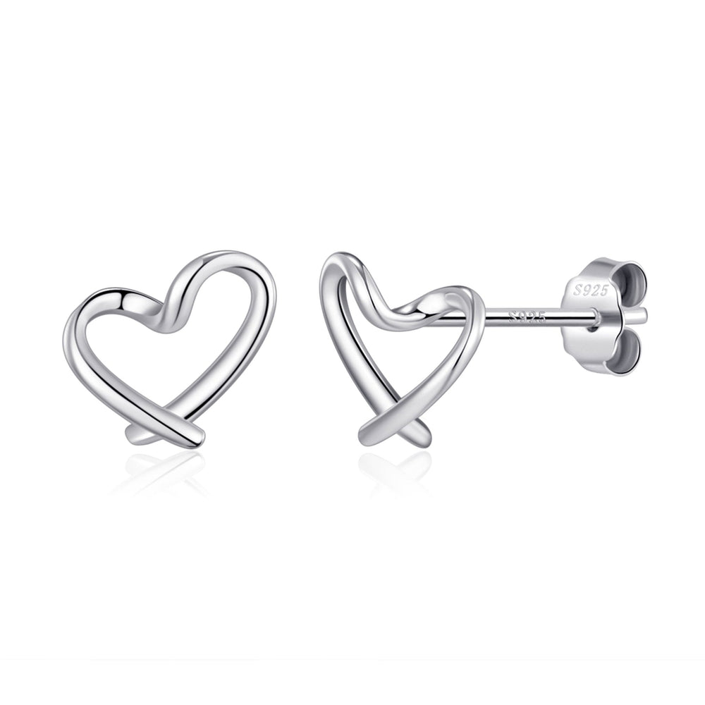 Sterling Silver Delicate Heart Earrings