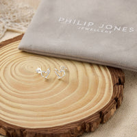 Sterling Silver Delicate Heart Earrings