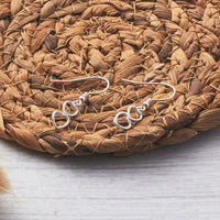 Sterling Silver Double Heart Drop Earrings