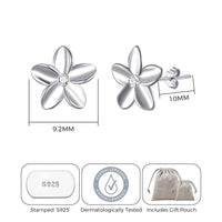 Sterling Silver Flower Earrings Created with Zircondia® Crystals