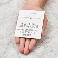 Sterling Silver Friendship Quote Heart Bracelet