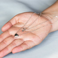 Sterling Silver Friendship Quote Heart Necklace