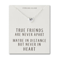 Sterling Silver Friendship Quote Heart Necklace