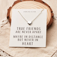 Sterling Silver Friendship Quote Heart Necklace