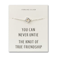 Sterling Silver Friendship Quote Knot Bracelet