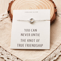 Sterling Silver Friendship Quote Knot Bracelet