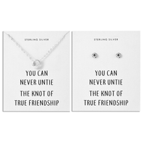 Sterling Silver Friendship Quote Knot Set