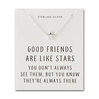 Sterling Silver Friendship Quote Star Necklace