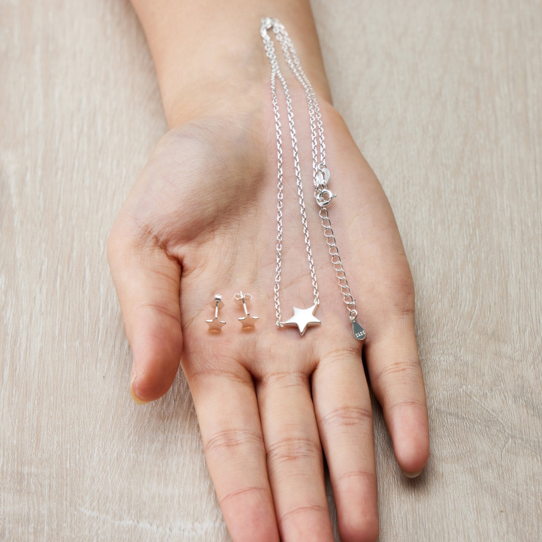 Sterling Silver Friendship Quote Star Set