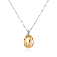 Sterling Silver Golden Shadow Necklace Created with Zircondia® Crystals