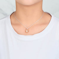 Sterling Silver Golden Shadow Necklace Created with Zircondia® Crystals