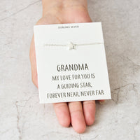 Sterling Silver Grandma Quote Star Bracelet