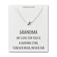 Sterling Silver Grandma Quote Star Necklace