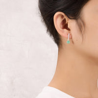 Sterling Silver Green Aventurine Gemstone Drop Earrings with Quote Card