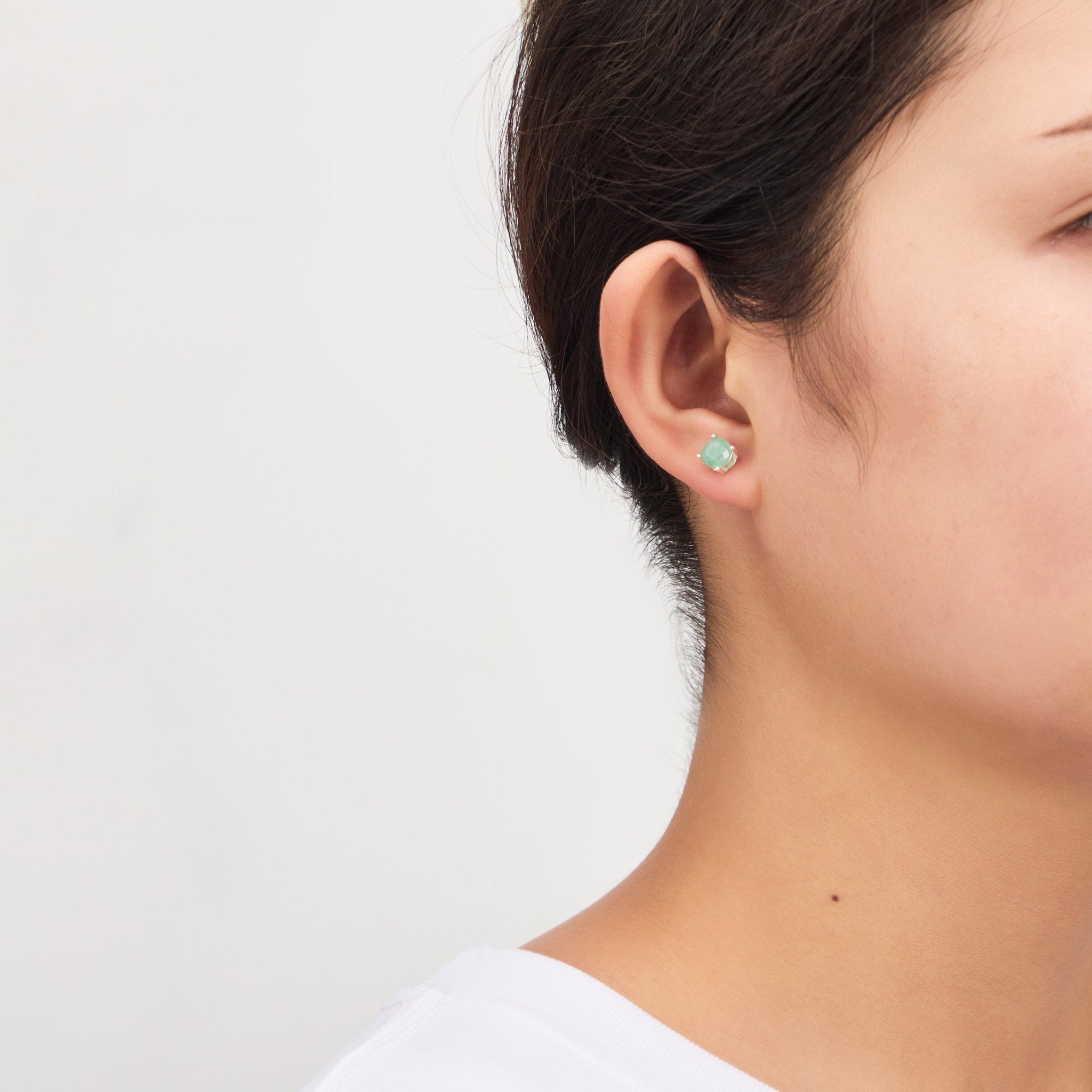 Sterling Silver Green Aventurine Gemstone Earrings