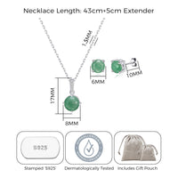 Sterling Silver Green Aventurine Gemstone Set