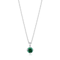 Sterling Silver Green Necklace Created with Zircondia® Crystals