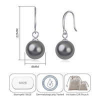 Sterling Silver Grey Pearl Drop Earrings