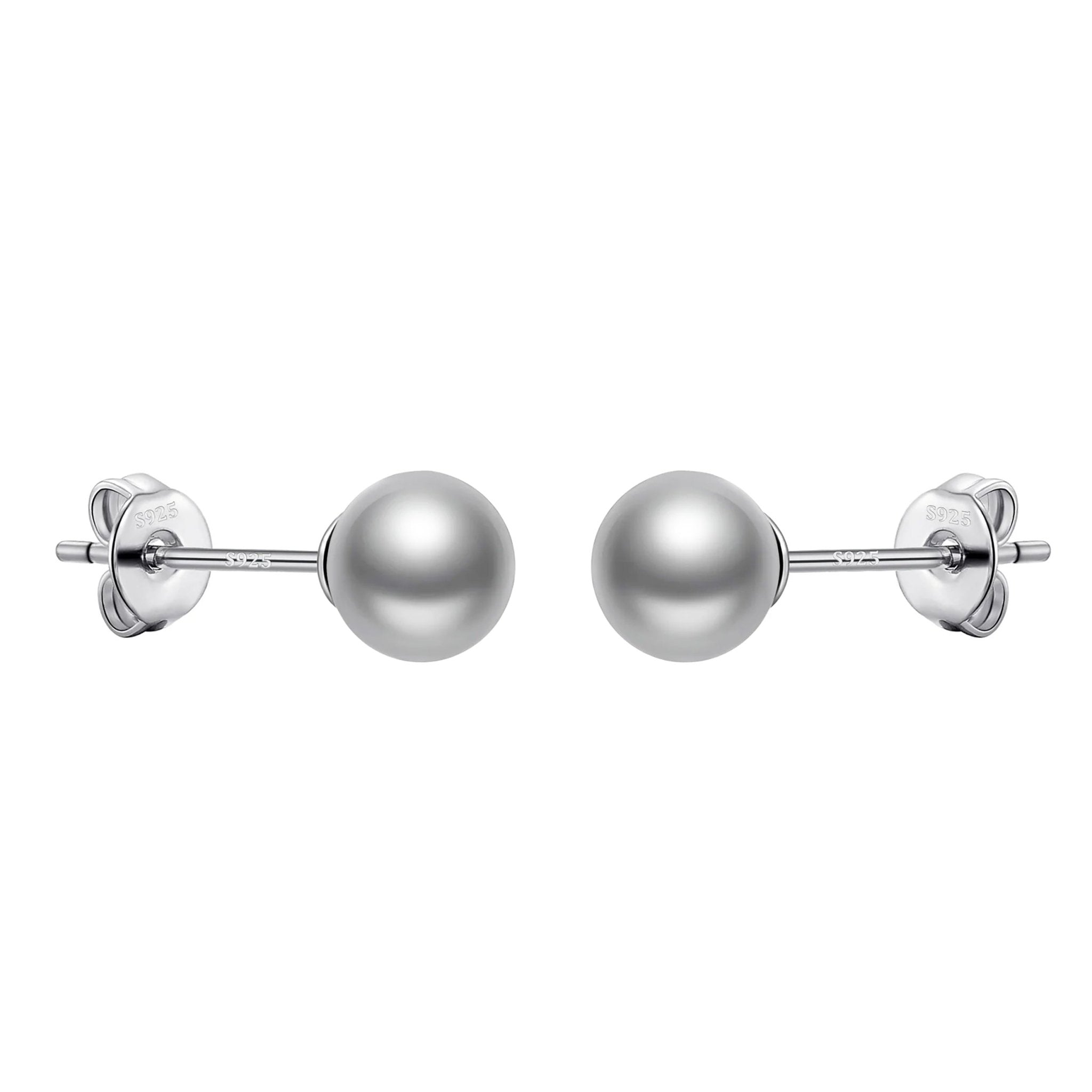 Sterling Silver Grey Shell Pearl Earrings