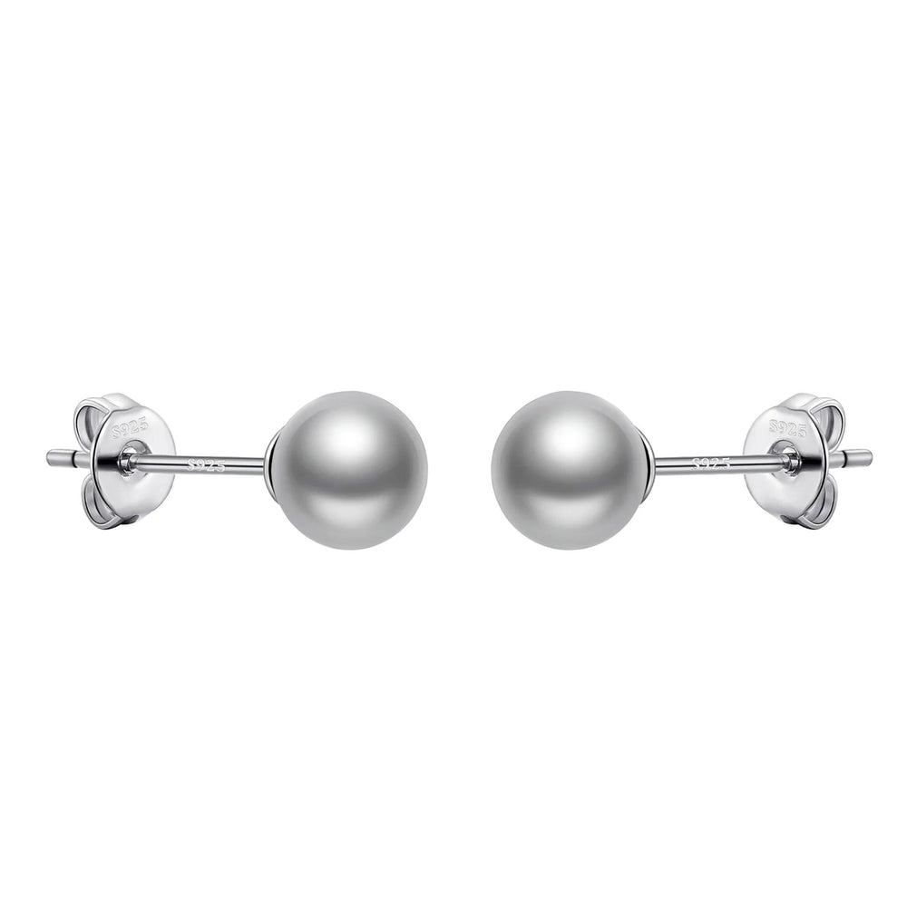 Sterling Silver Grey Shell Pearl Earrings