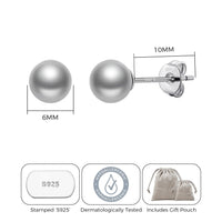 Sterling Silver Grey Shell Pearl Earrings