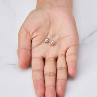 Sterling Silver Grey Shell Pearl Earrings