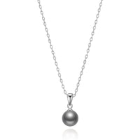 Sterling Silver Grey Shell Pearl Necklace