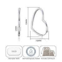 Sterling Silver Heart Hoop Earrings