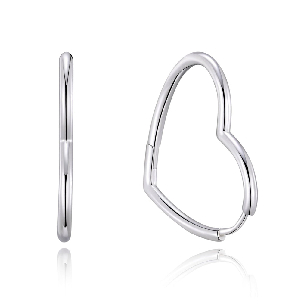 Sterling Silver Heart Hoop Earrings
