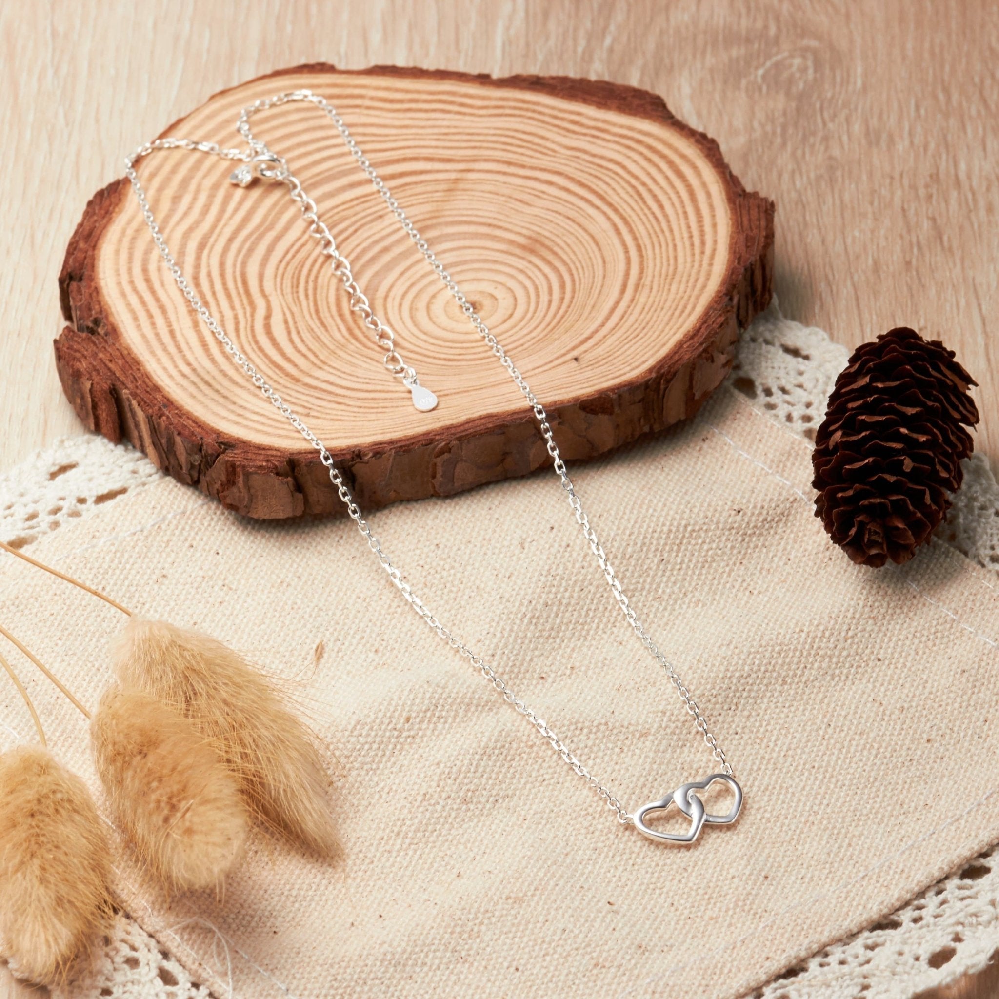 Sterling Silver Heart Link Necklace