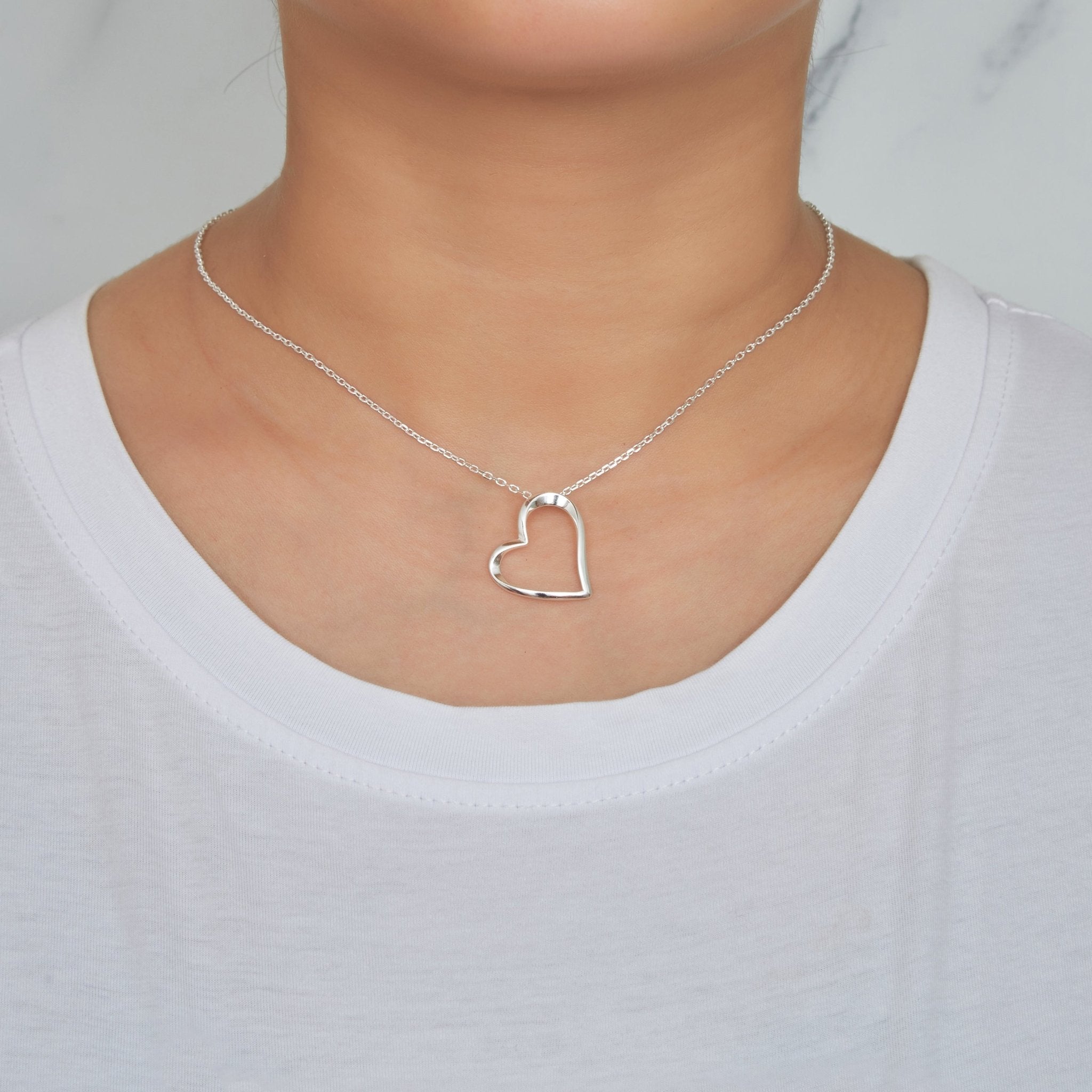Sterling Silver Heart Pendant Necklace