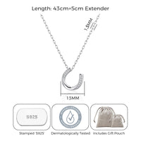 Sterling Silver Horseshoe Necklace Created with Zircondia® Crystals