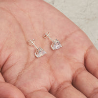 Sterling Silver Heart Stud Earrings Created with Zircondia® Crystals