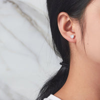 Sterling Silver Heart Stud Earrings Created with Zircondia® Crystals