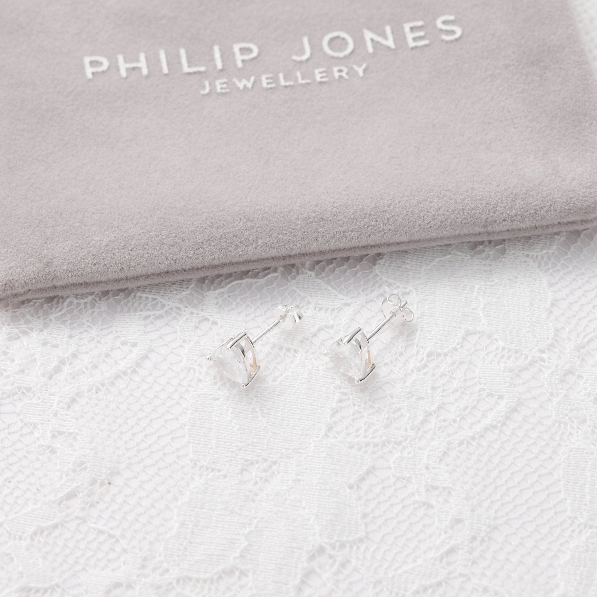 Sterling Silver I Couldn't Say I Do Without You Wedding Heart Earrings with Zircondia® Crystals