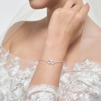 Sterling Silver I Couldn't Say I Do Without You Wedding Heart Link Bracelet