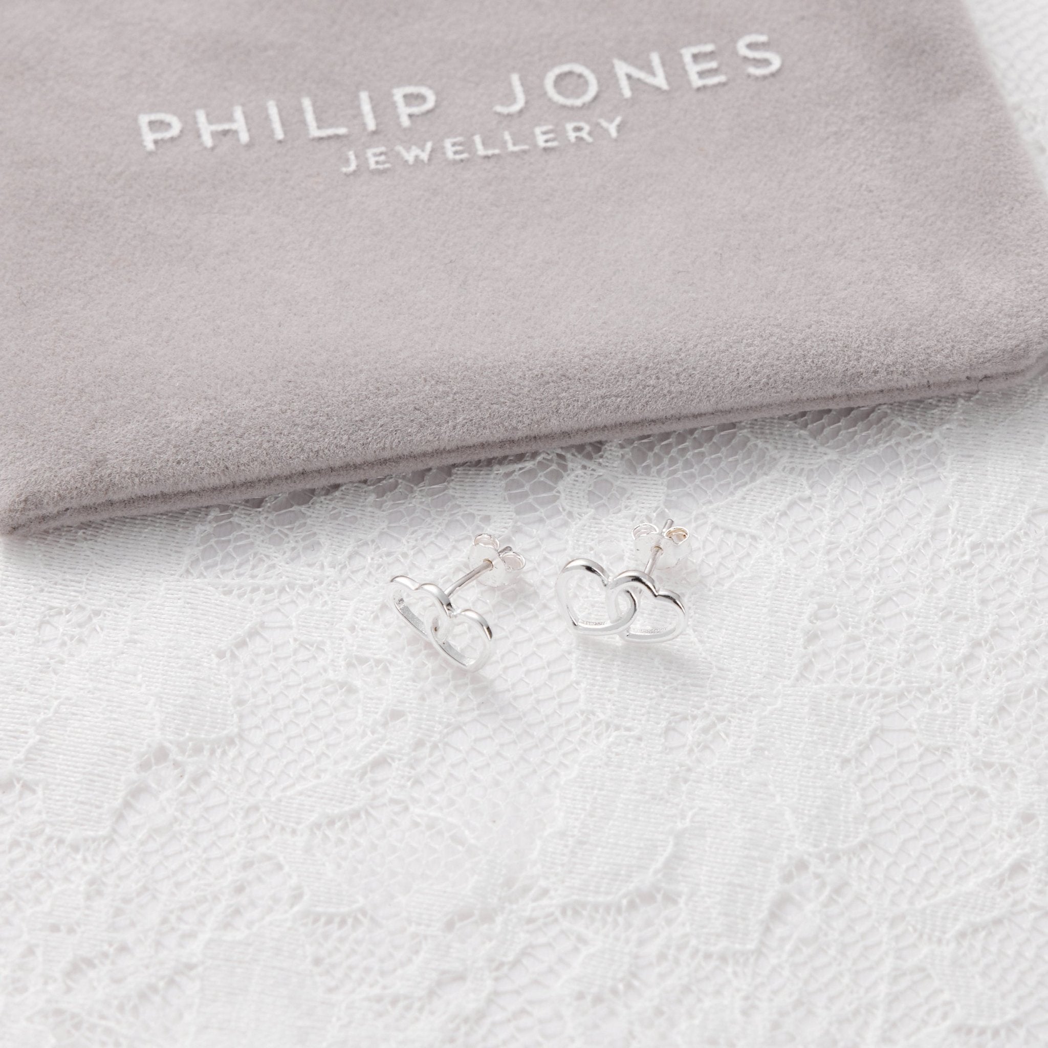 Sterling Silver I Couldn't Say I Do Without You Wedding Heart Link Earrings